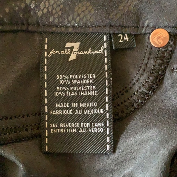 7 for all mankind black snakeskin skinny dress pants - Picture 8 of 9